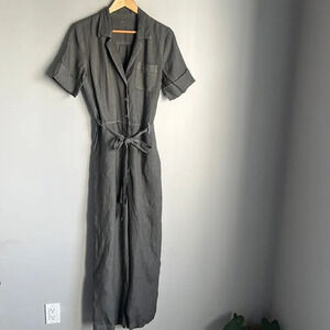 120% lino linen jumpsuit gray